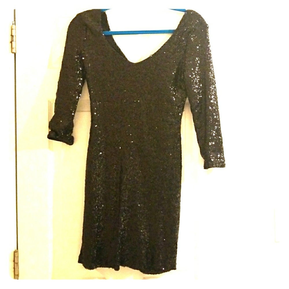 Black sequence dress